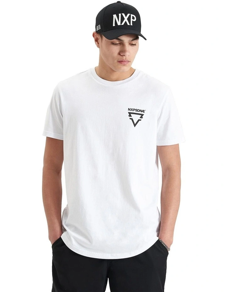 Mullion Dual Curved Tee in White