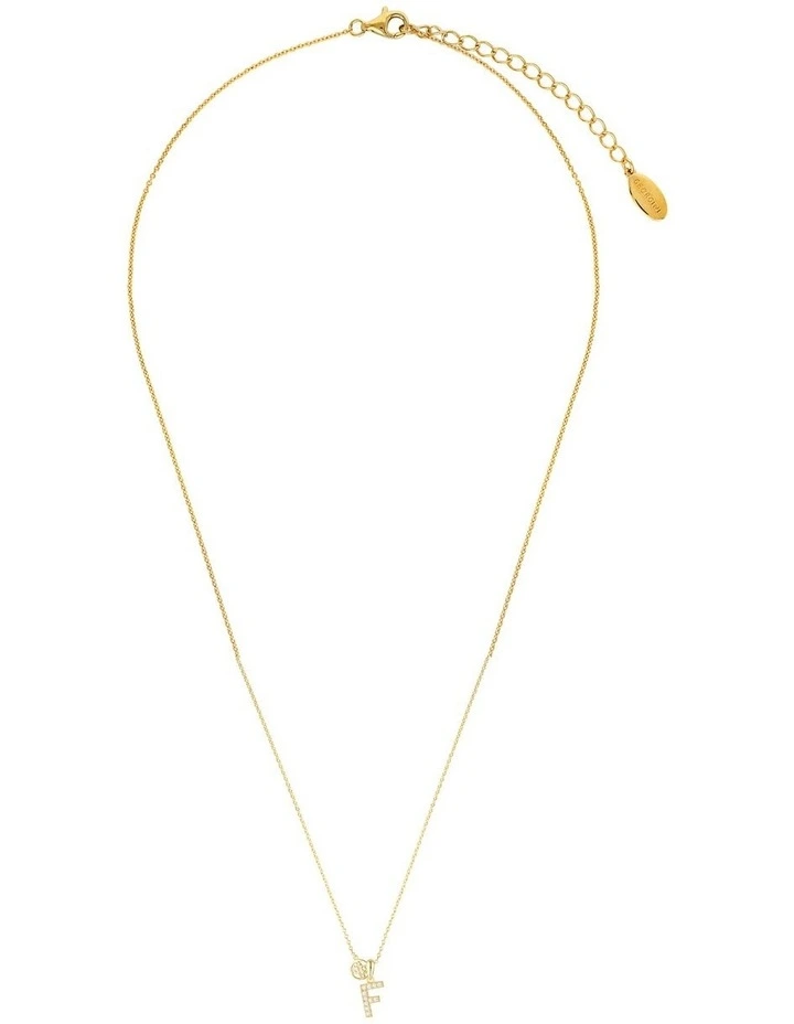 Luxury Letter F Initial Pendant Gold