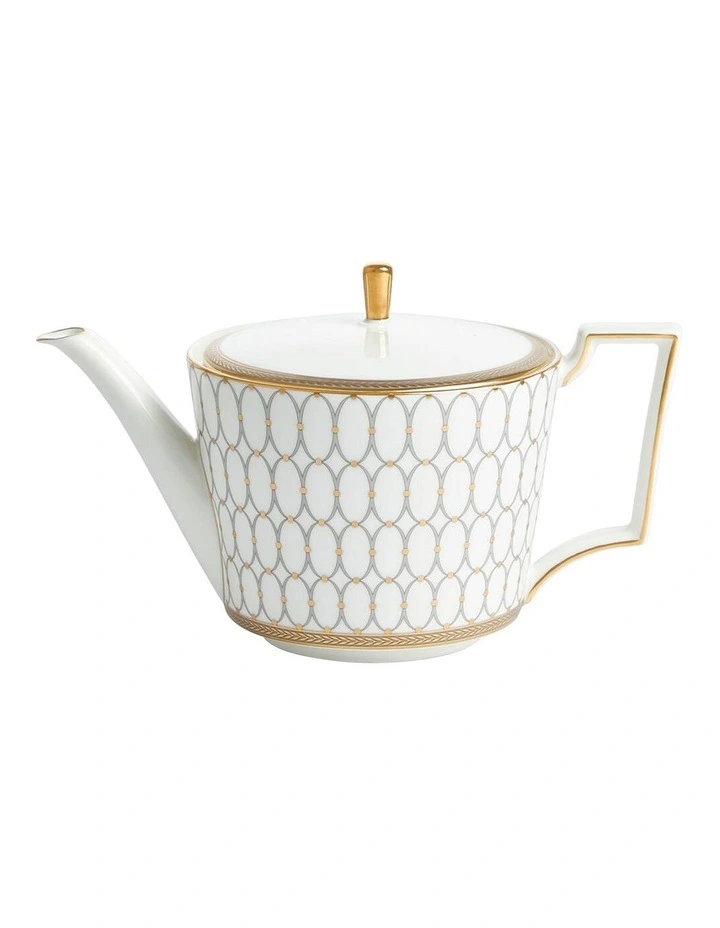 Renaissance Grey Teapot in White/Gold