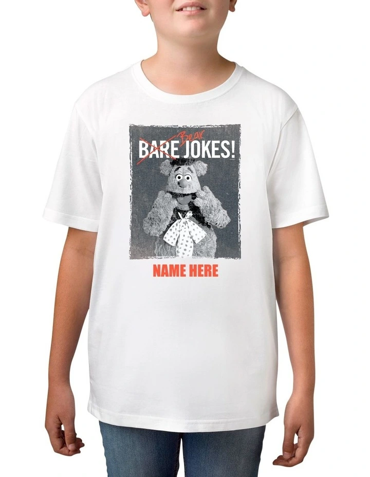 Boy's Disney The Muppets Fozzie Bear Jokes Personalised Cotton T Shirt