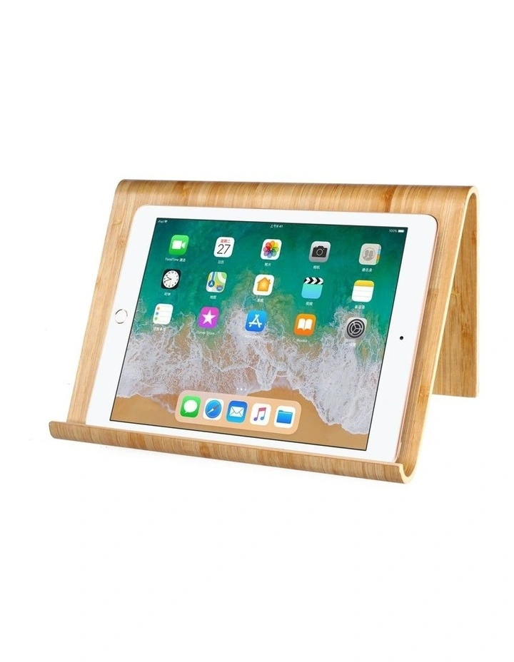 Kitchen Cook Book And Ipad/Tablet Stand 26x16x16cm in Natural Brown