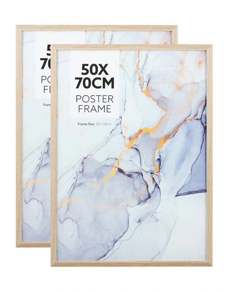 Poster Photo Frames 50x70cm Set of 2 in Oak