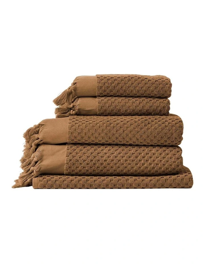 Milos Bath Towel Set in Caramel