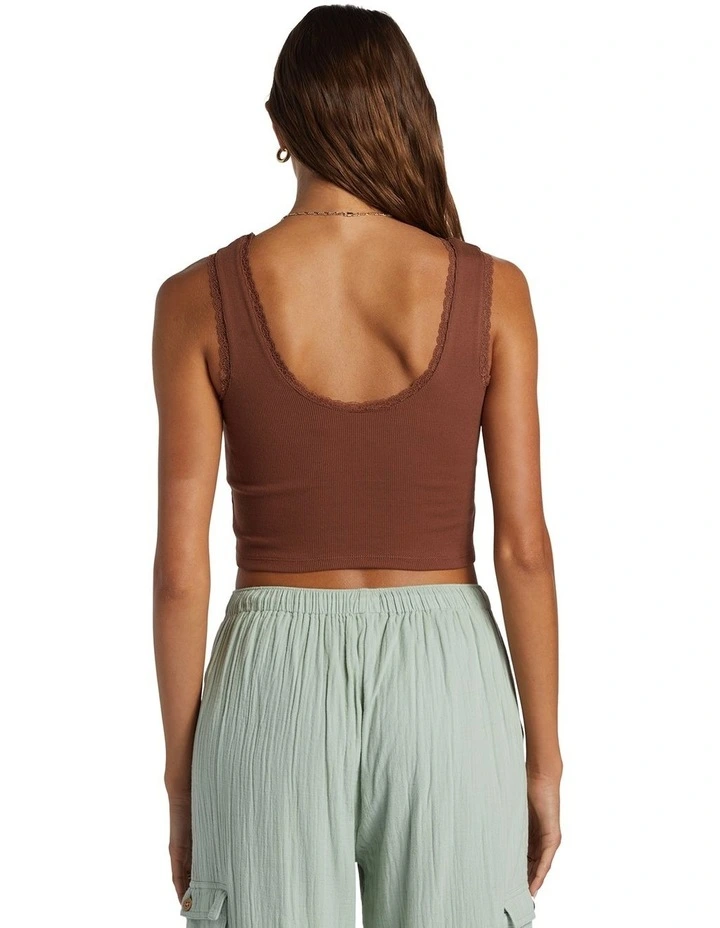 Vintage Cropped Vest Top in Root Beer