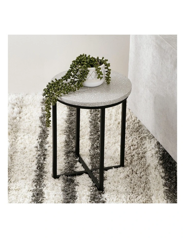 Rupert Terrazzo Small Side Table 45cm in Grey
