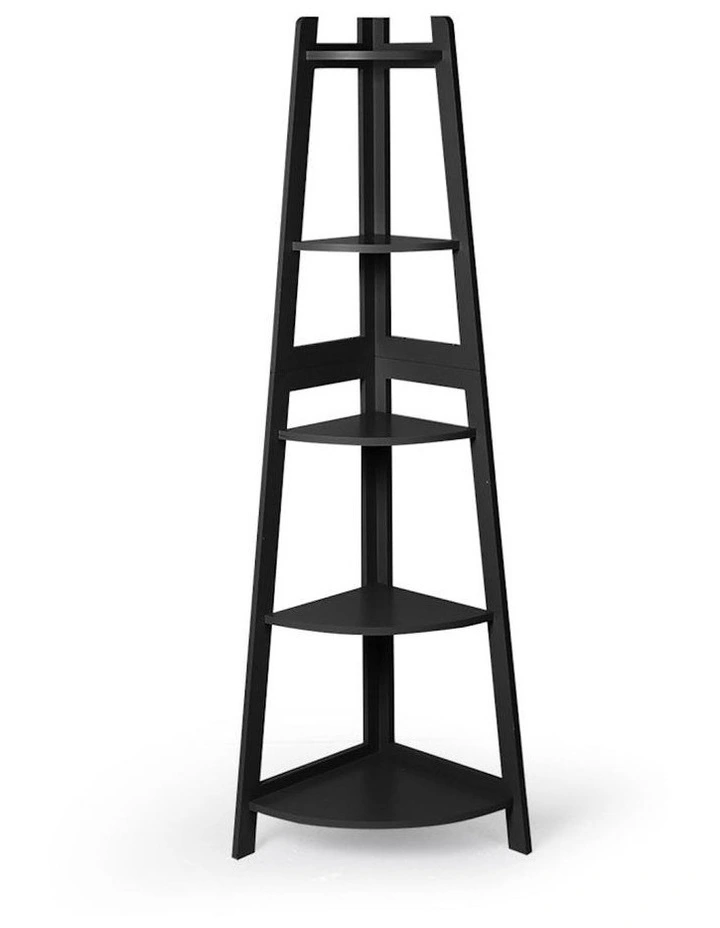 5 Tier Corner Shelf Rack in Black