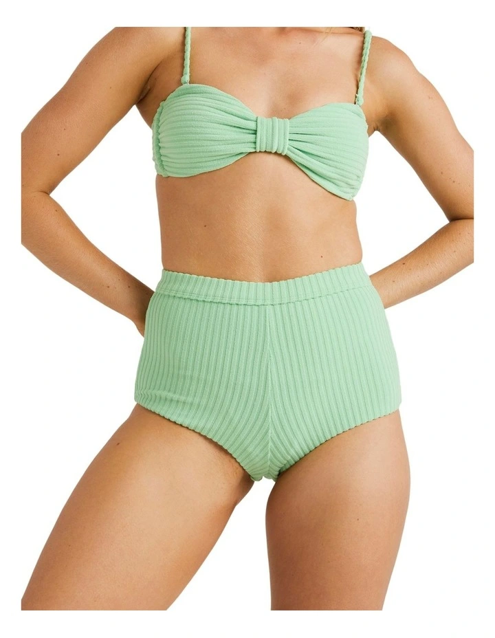 Terry Rib Avalon Bikini Bottoms in Green