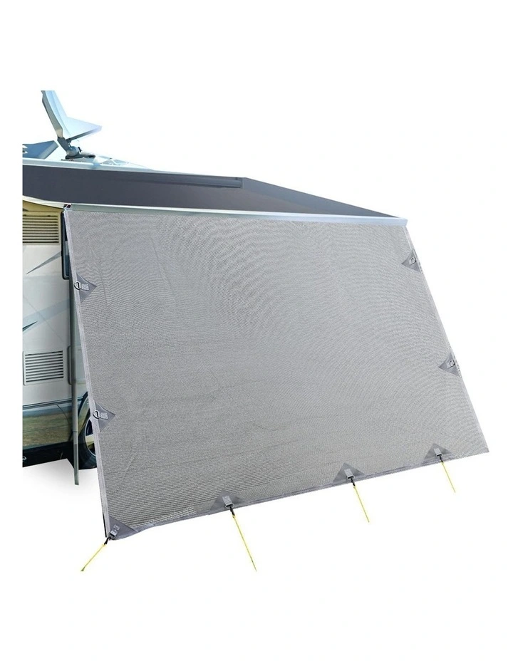 Caravan Roll Out Awning Privacy Screens 4.9M X 1.95M Wall Side Sun shade Grey