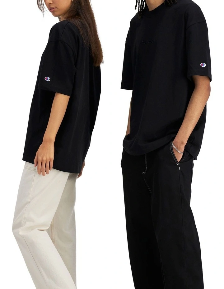 Heritage New Script Tee in Black