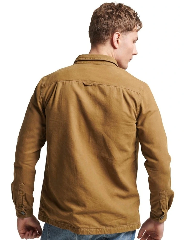 Canvas Workwear Overshirt in Sandstone Brown