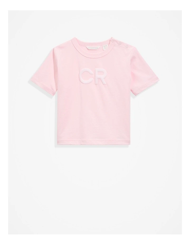 Australian Cotton Puff Logo T-shirt in Pink Tint