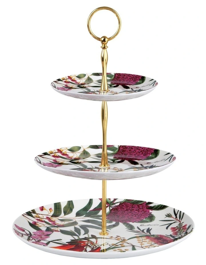 Royal Botanic Gardens Botanica 3 Tiered Cake Stand Gift Boxed in Multi