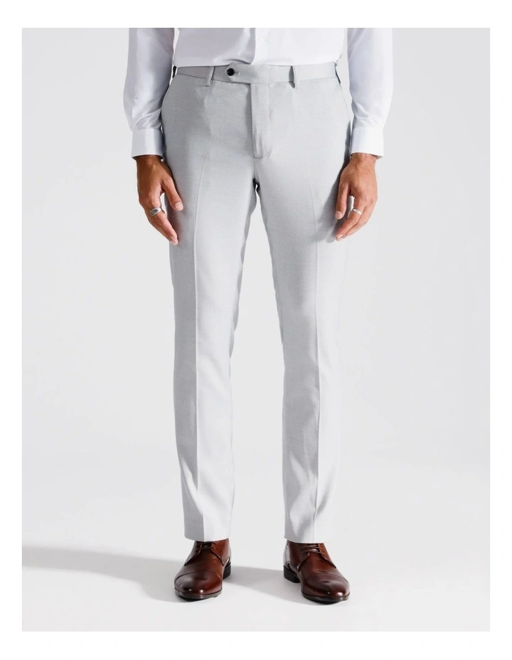 Slim Suit Pant Textured in Plain Grey