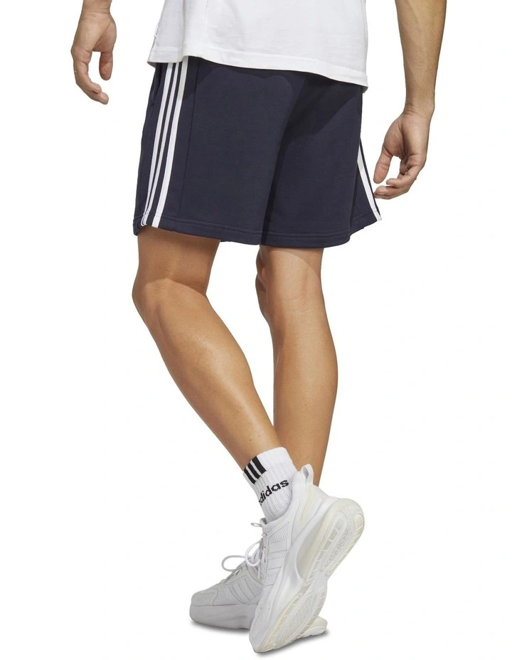 Essentials French Terry 3-Stripes Shorts in Legend Ink/White