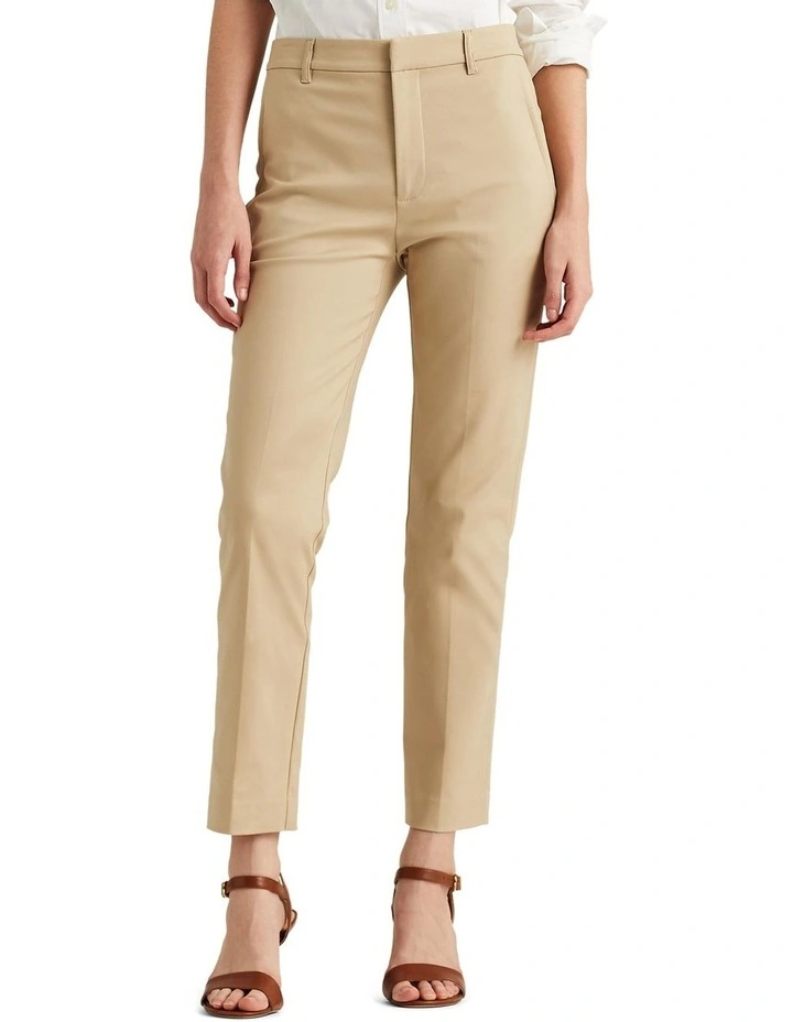 Double-Faced Stretch Cotton Pant Beige