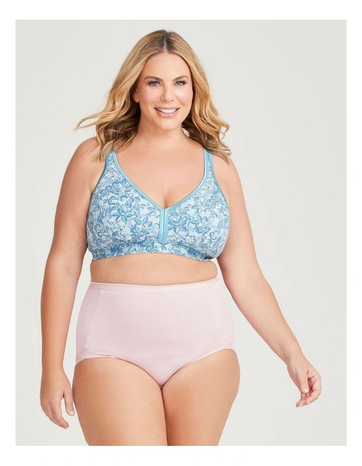 Wirefree Cotton Soft Cup Bra in Lace Print