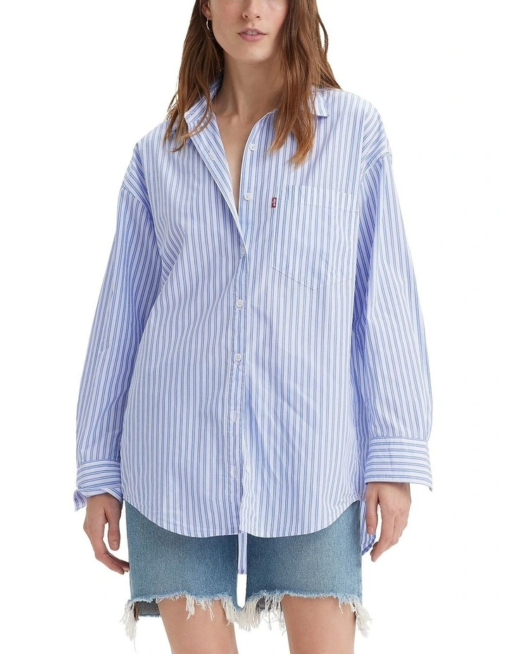 Nola Shirt in Bearbey Stripe Blue Yonder