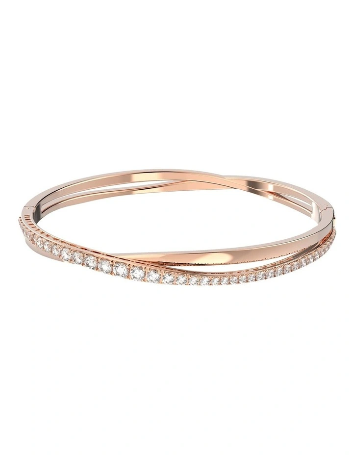 Twist Bangle Rose Gold-Tone Plated in White