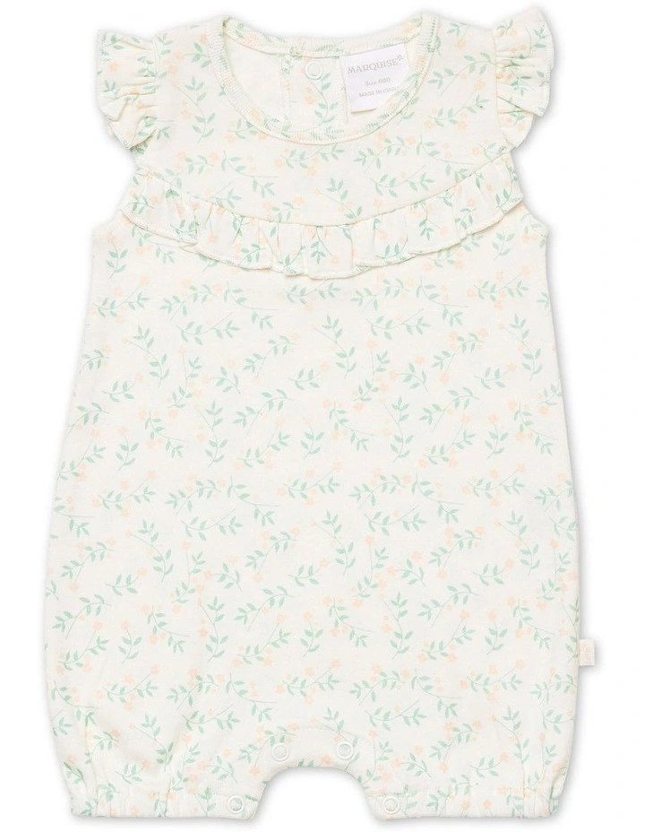 Floral Ruffle Romper in Falling Flower Print