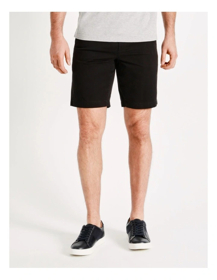 Newport Stretch Chino Shorts in Black