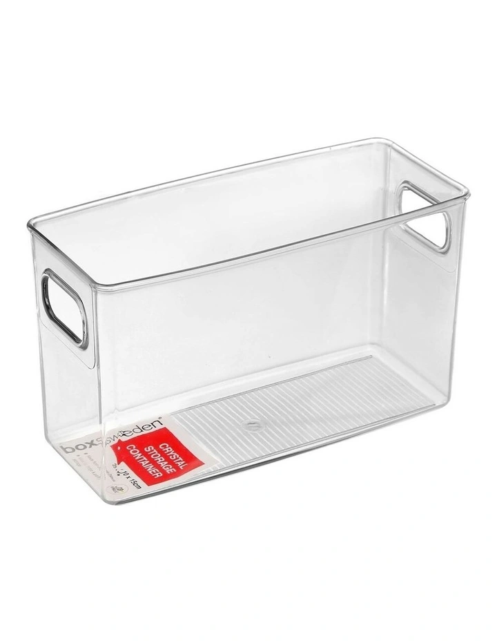 Crystal Plastic Storage Container 25cm Medium Fridge/Pantry Organiser