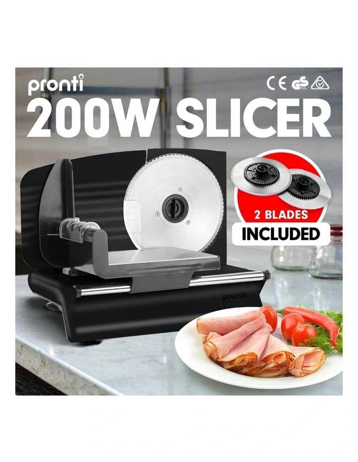 Pronti 200w Electric Meat Slicer Food Cheese Vegetable Processor