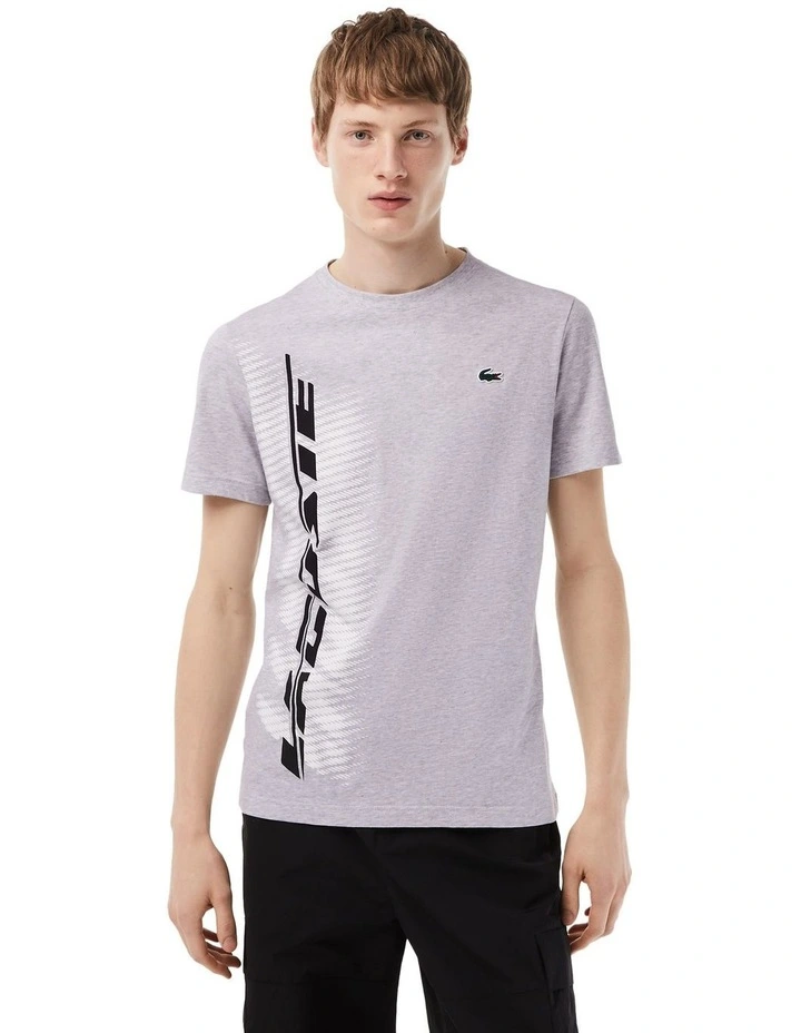 Side Logo Tech Jersey T-Shirt in Grey