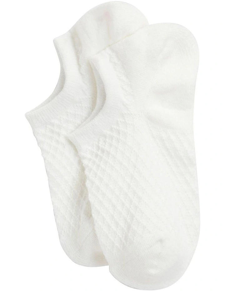 Jacquard Sneaker Sock in Cream
