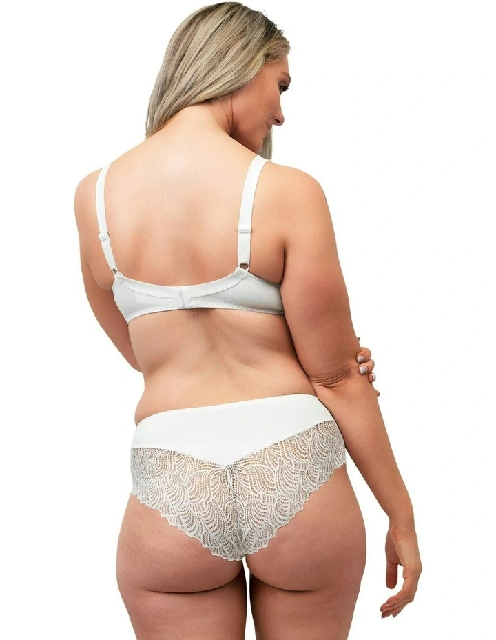 The Friday Sustainable Lace Trim Brief in Ecru