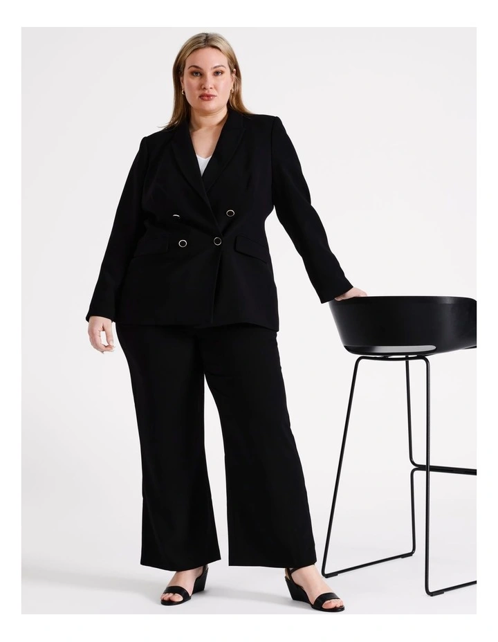 Ava Double Breasted Blazer in Black