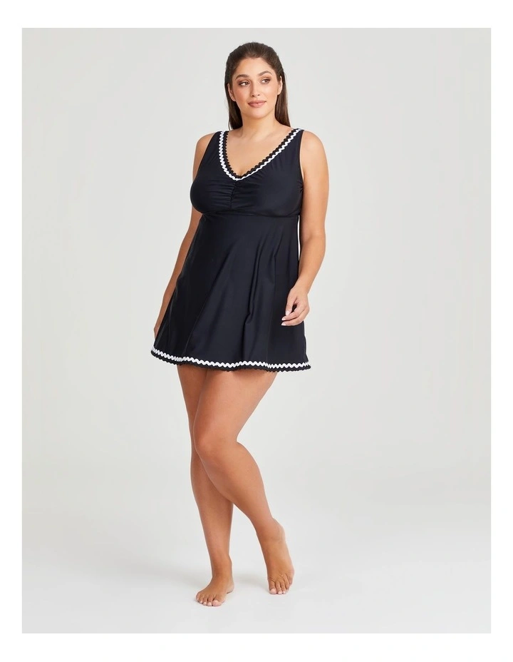 Rick Rack Trim Swimsuit in Black