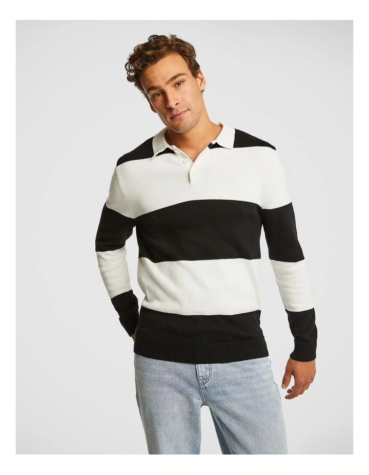 Amhurst Rugby Knit in Black