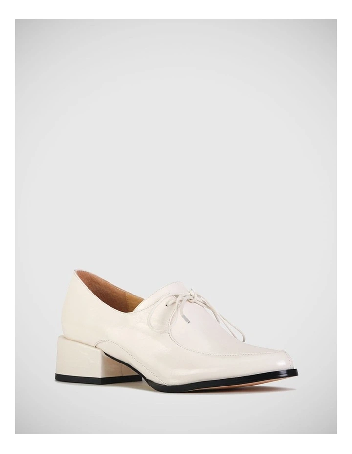 Casi Crinkled Leather Lace Up Loafer in White
