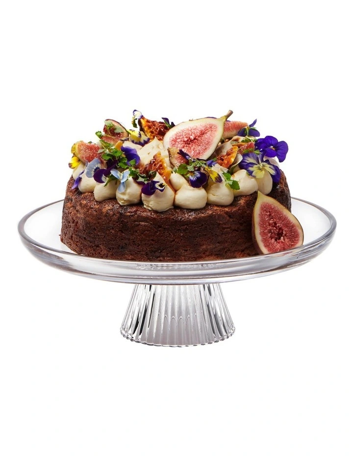 Ogin Footed Cake Plate 28x10cm in Clear