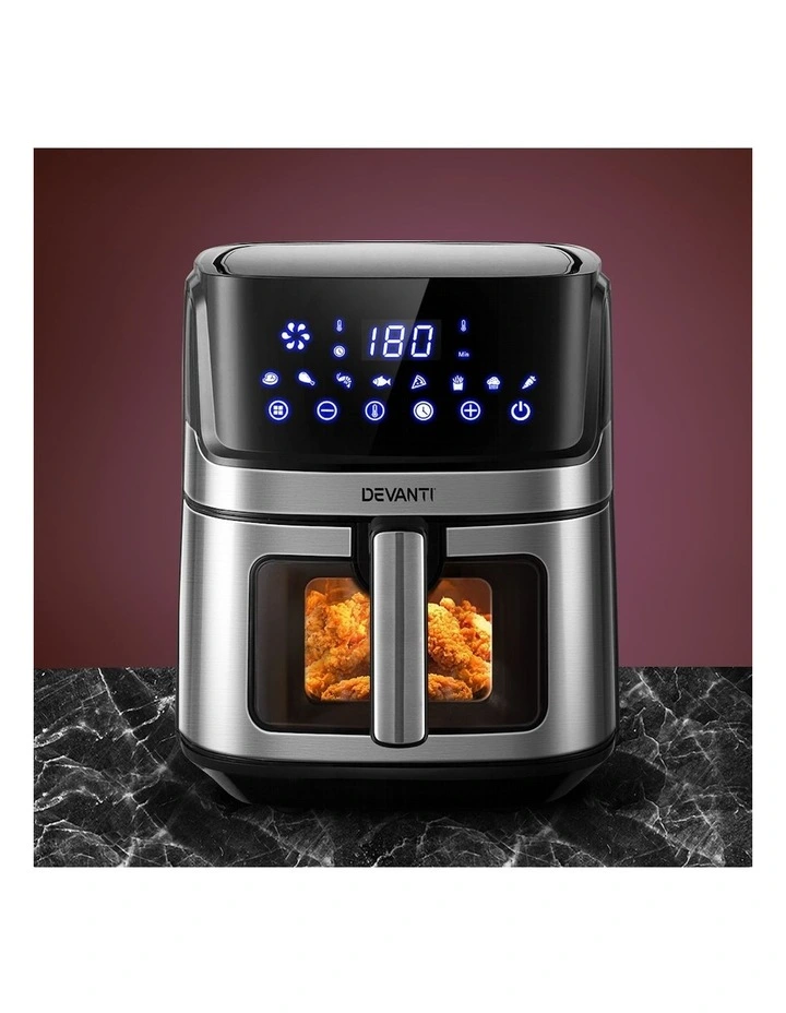 Air Fryer 6.5L LCD Fryers in Black