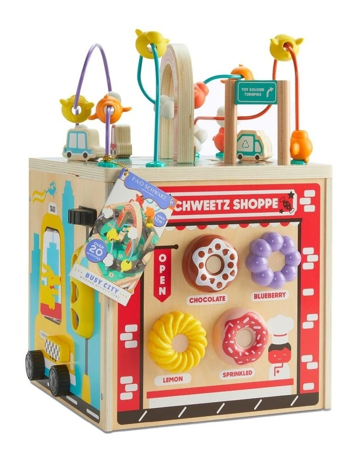 Busy City Wooden Activity Cube