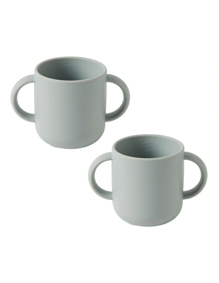 Henny Silicone 2-Handle Cup 2 Pack in Steele