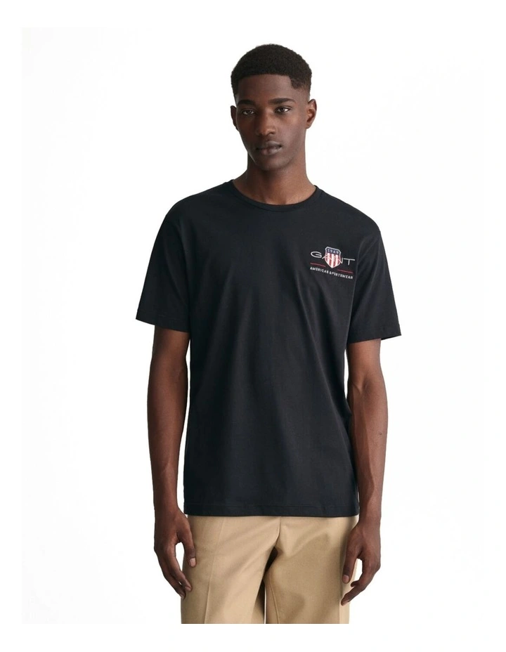 Embroidered Archive Shield T-Shirt in Black