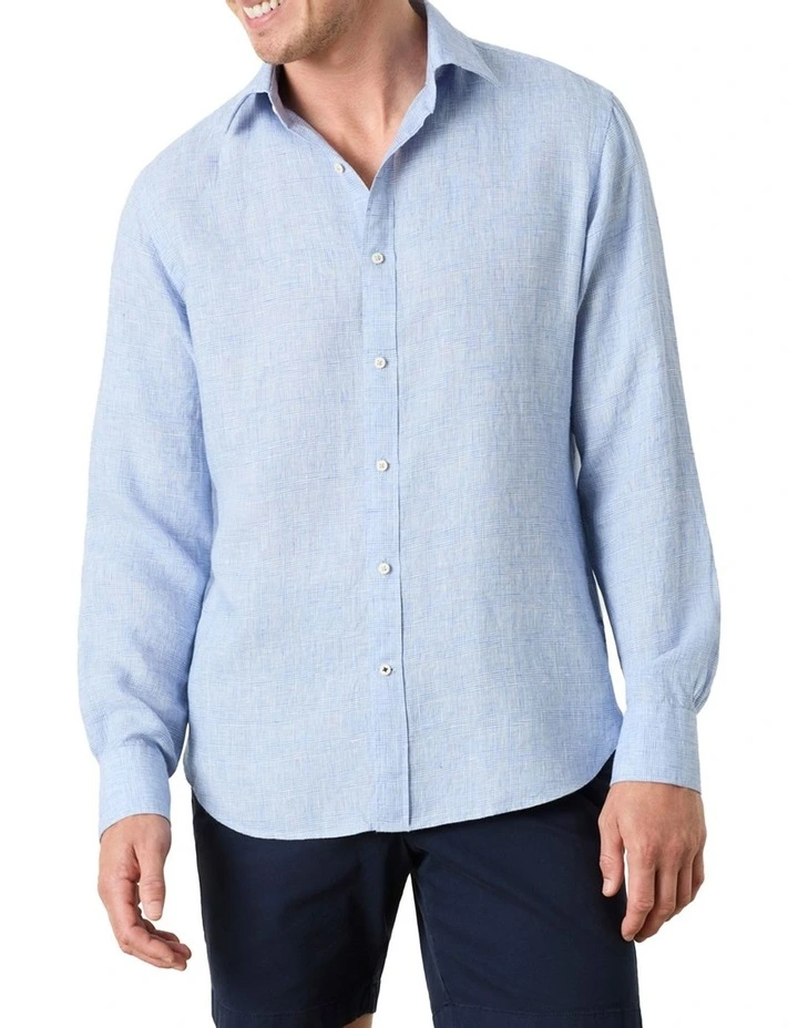 Mattarella Linen Shirt in Blue