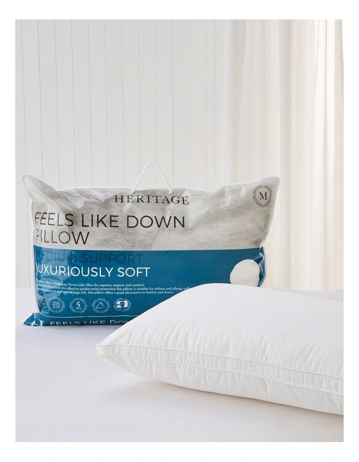 Feels Like Down Pillow in White