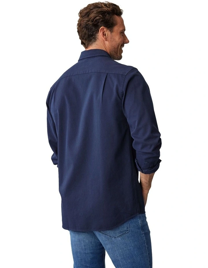 Casual Bedford Long Sleeve Shirt in Midnight