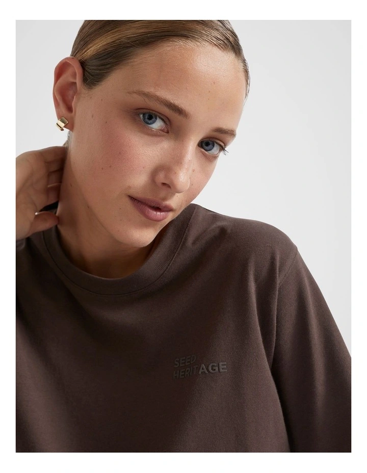 Heritage Logo Tee in Dark Espresso