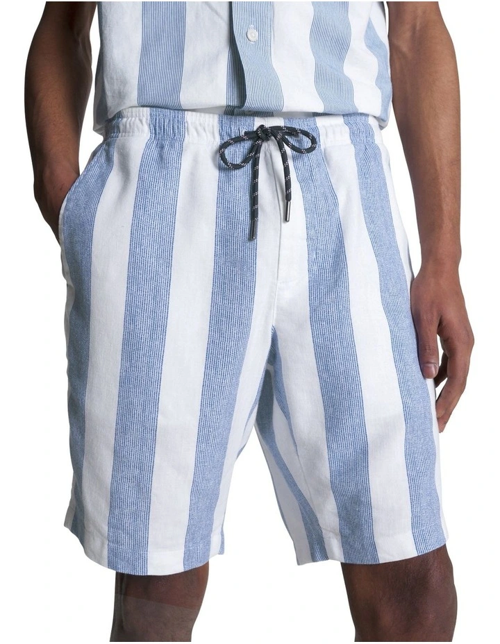 Harlem Crafted Stripe Shorts in Ultra Blue