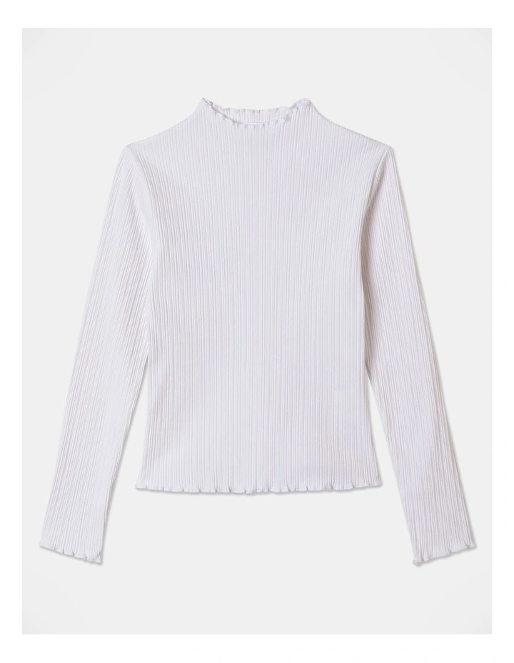 Long Sleeve Funnel Neck Top in Vanilla