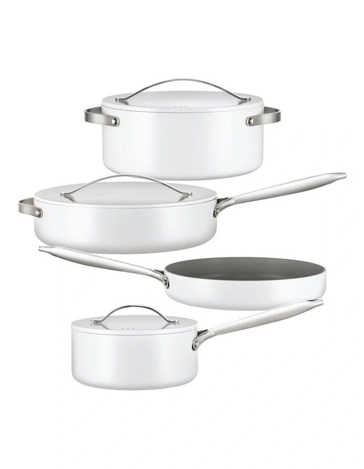 4 Piece Cookset in White
