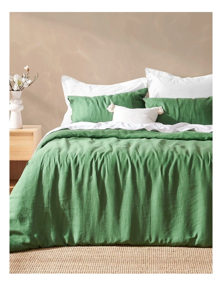 Vintage Washed Hemp Linen Quilt Cover Set in Eden