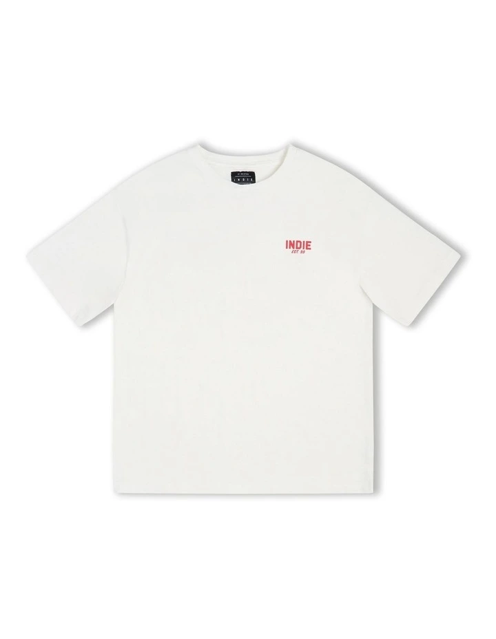 The Camino Tee (8-12 Years) in White Red