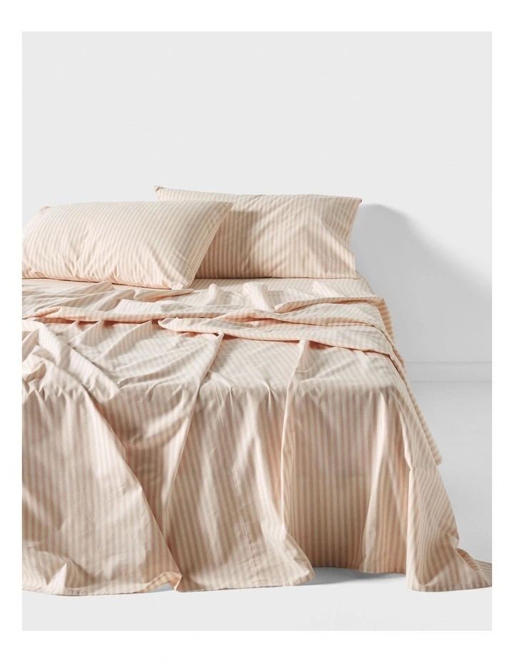 Classic Stripe Sheet Set in Rose