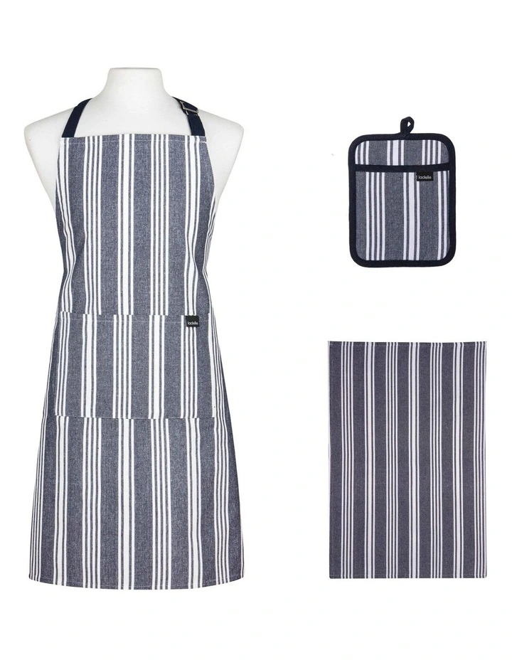Eco Stripe Kitchen Accessories Promo Pack in Navy