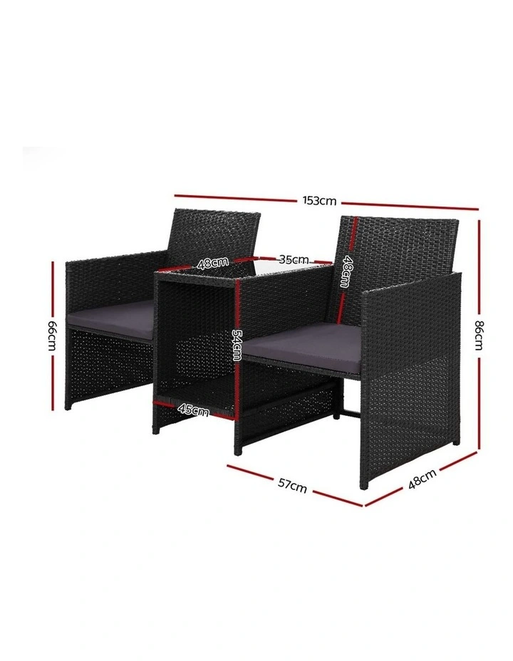Outdoor Setting Wicker Loveseat